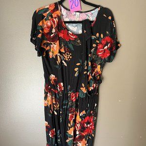 Black floral maxi with wrap bottom